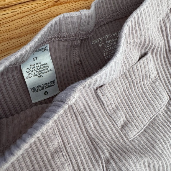 Easy peasy organic girls 5T legging and top Set flowers Print purple blue ivory - Picture 9 of 16